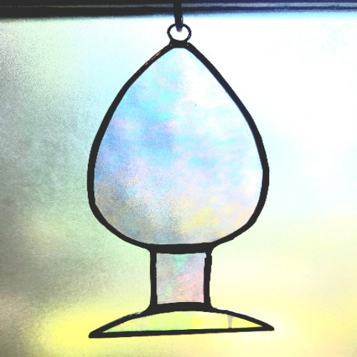 Stained Glass Butt Plug-Clear Iridescent